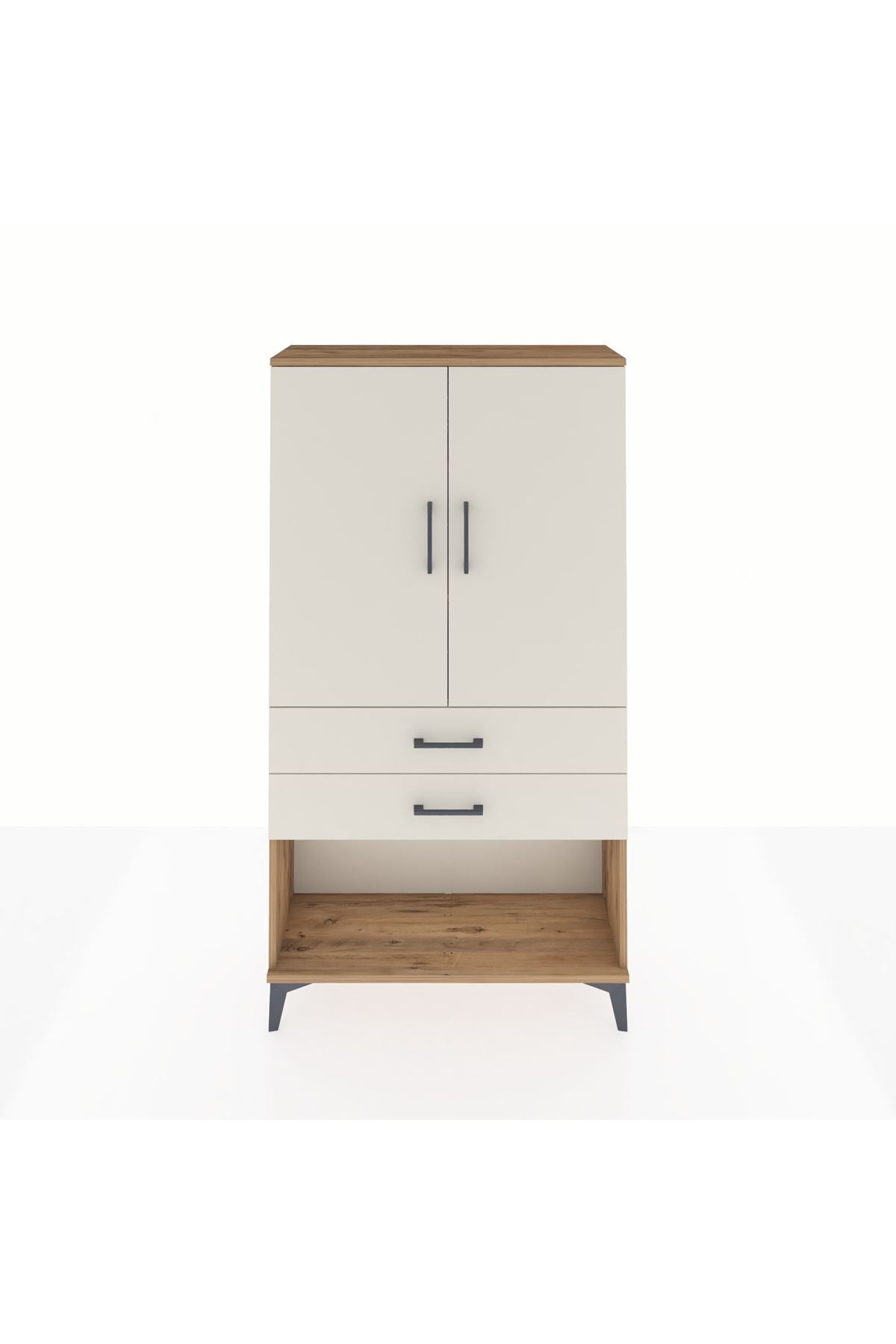 Arges Dolap 3 Raflı 2 Çekmeceli 2 Kapaklı 88x30x163 - S21M065V7A