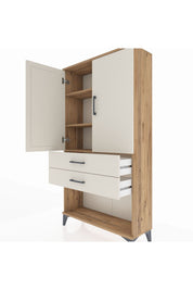 Arges Dolap 3 Raflı 2 Çekmeceli 2 Kapaklı 88x30x163 - S21M065V7A