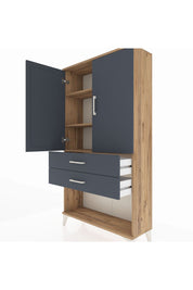 Arges Dolap 3 Raflı 2 Çekmeceli 2 Kapaklı 88x30x163 - S21M065V8A