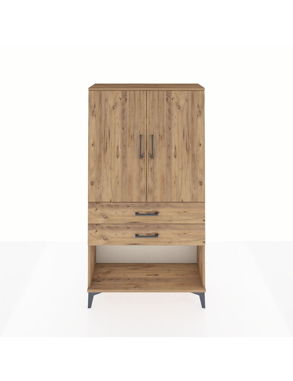 Arges Dolap 3 Raflı 2 Çekmeceli 2 Kapaklı 88x30x163 - S21M065V9A