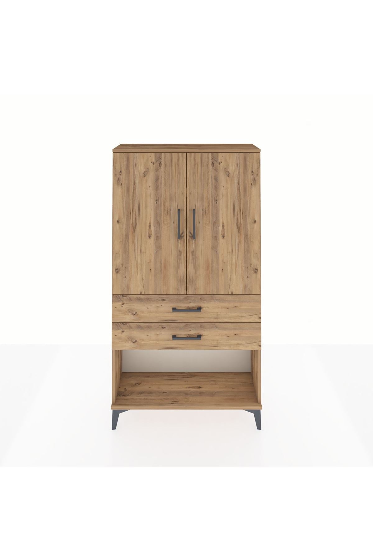 Arges Dolap 3 Raflı 2 Çekmeceli 2 Kapaklı 88x30x163 - S21M065V9A