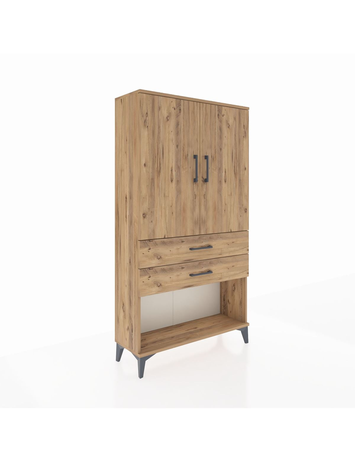 Arges Dolap 3 Raflı 2 Çekmeceli 2 Kapaklı 88x30x163 - S21M065V9A