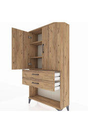Arges Dolap 3 Raflı 2 Çekmeceli 2 Kapaklı 88x30x163 - S21M065V9A