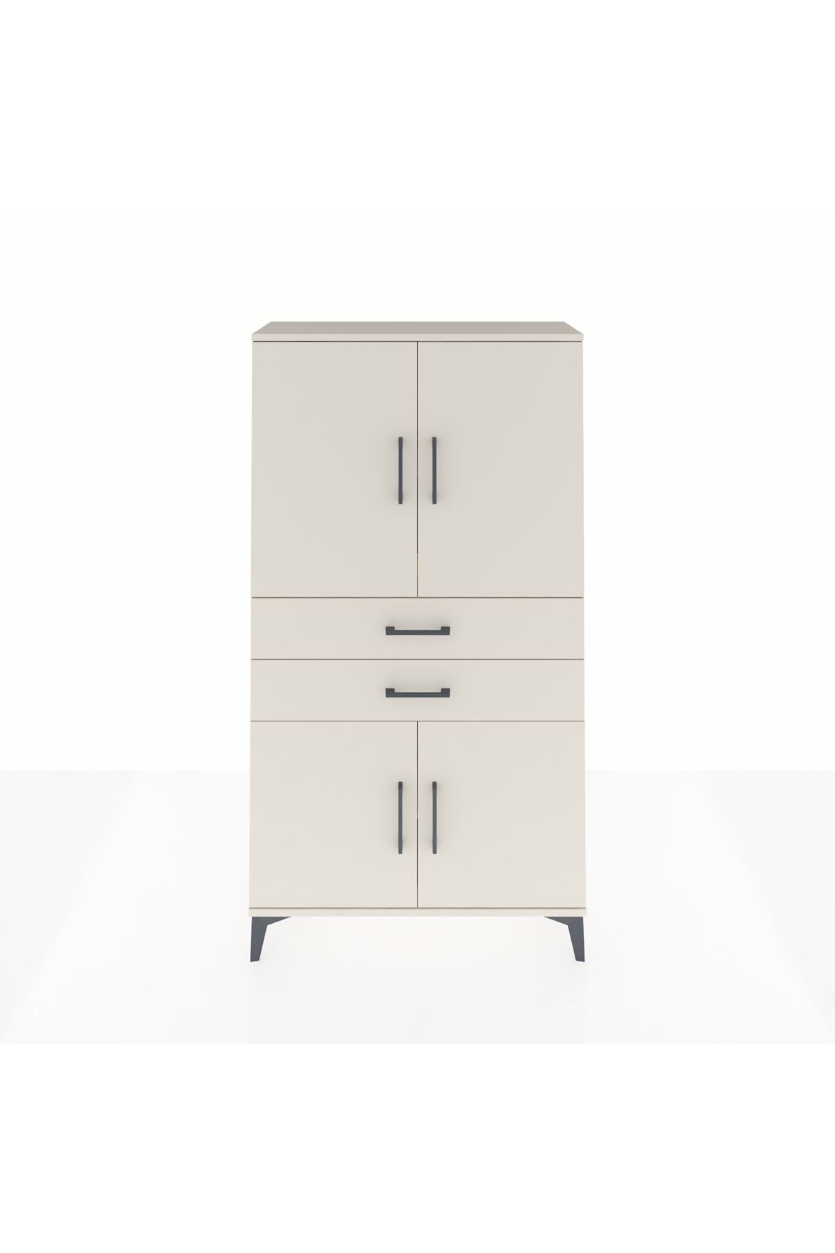 Arges Dolap 3 Raflı 2 Çekmeceli 4 Kapaklı 88x30x163 - S21M067V1A