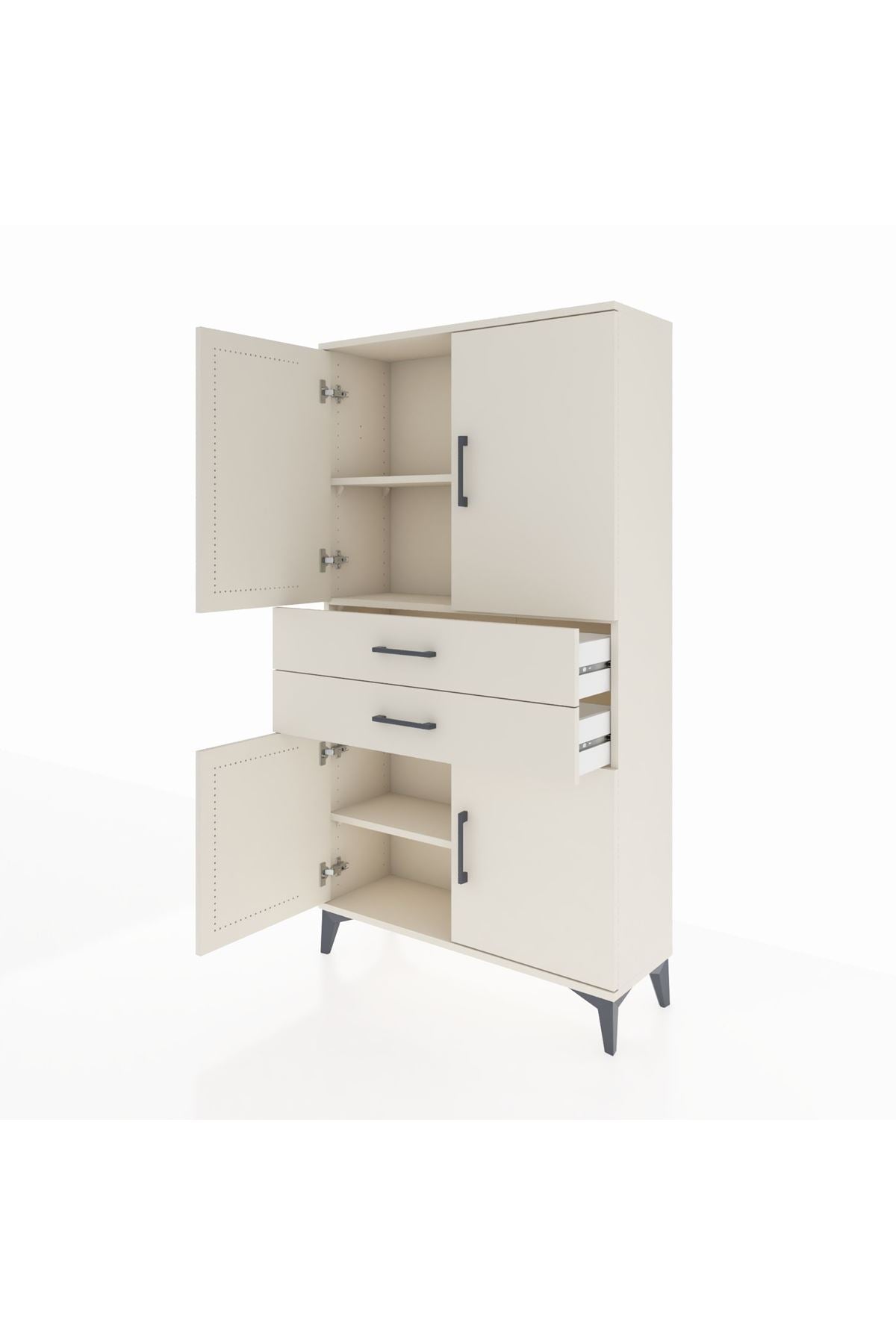 Arges Dolap 3 Raflı 2 Çekmeceli 4 Kapaklı 88x30x163 - S21M067V1A