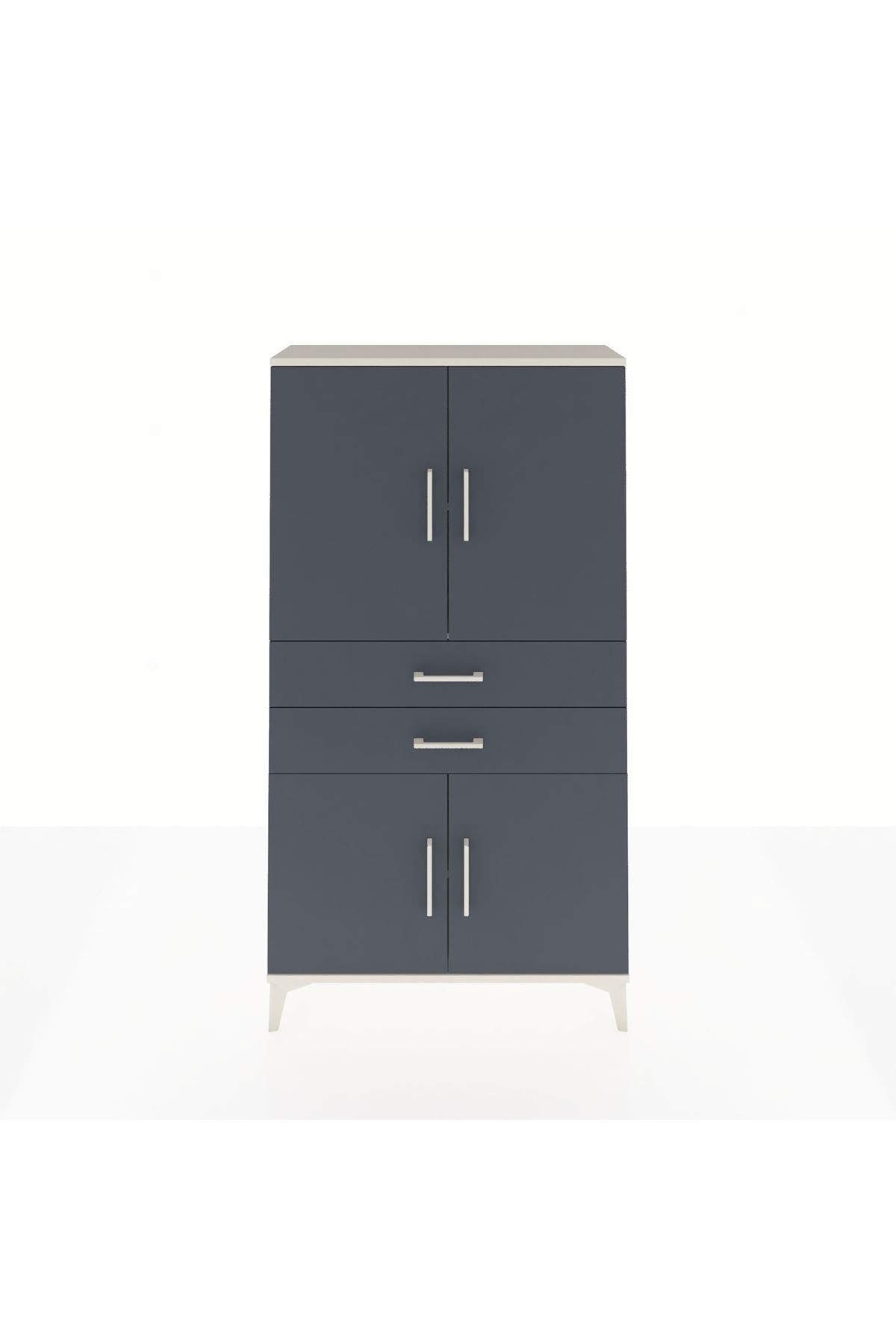 Arges Dolap 3 Raflı 2 Çekmeceli 4 Kapaklı 88x30x163 - S21M067V2A