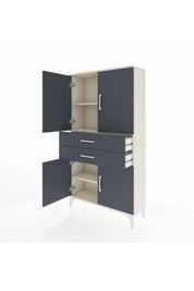 Arges Dolap 3 Raflı 2 Çekmeceli 4 Kapaklı 88x30x163 - S21M067V2A