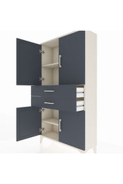 Arges Dolap 3 Raflı 2 Çekmeceli 4 Kapaklı 88x30x163 - S21M067V2A