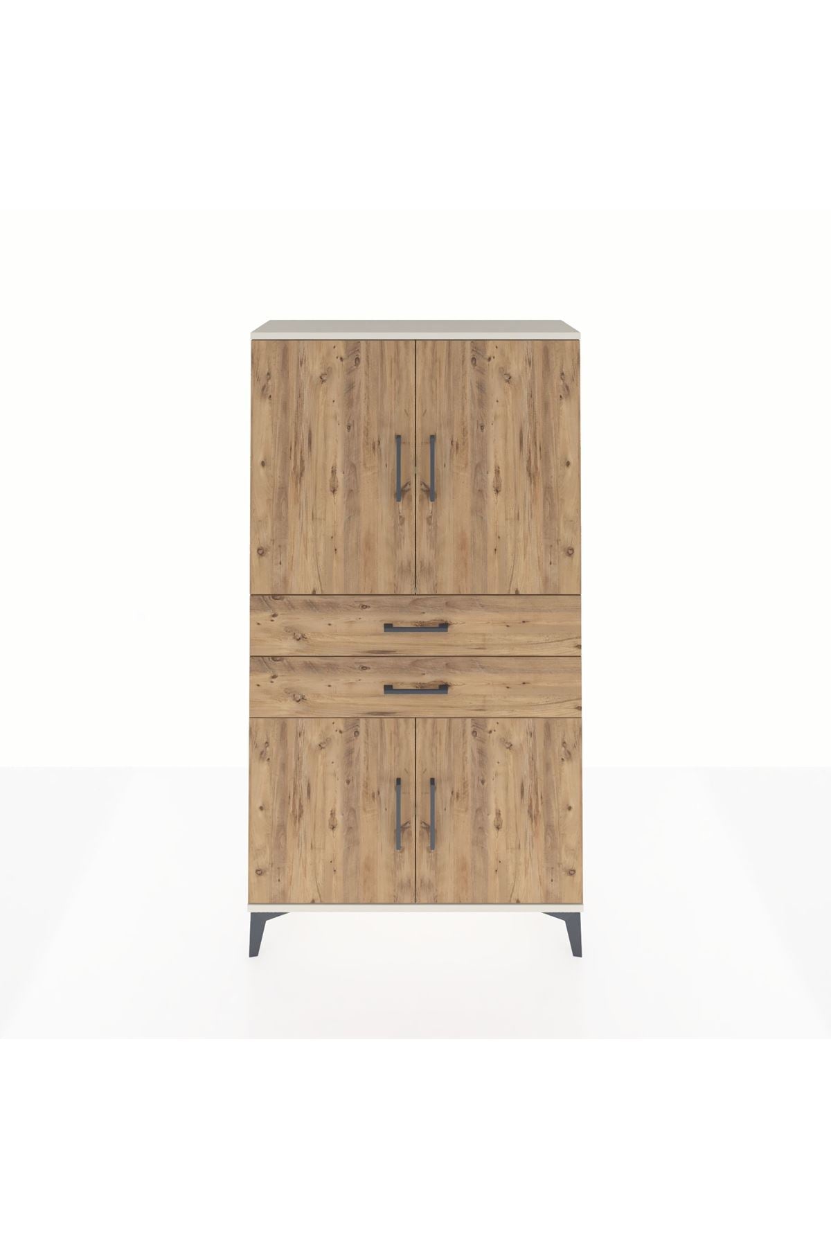 Arges Dolap 3 Raflı 2 Çekmeceli 4 Kapaklı 88x30x163 - S21M067V3A