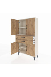 Arges Dolap 3 Raflı 2 Çekmeceli 4 Kapaklı 88x30x163 - S21M067V3A