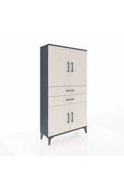 Arges Dolap 3 Raflı 2 Çekmeceli 4 Kapaklı 88x30x163 - S21M067V4A