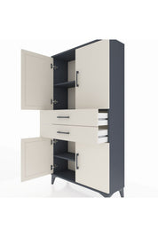Arges Dolap 3 Raflı 2 Çekmeceli 4 Kapaklı 88x30x163 - S21M067V4A