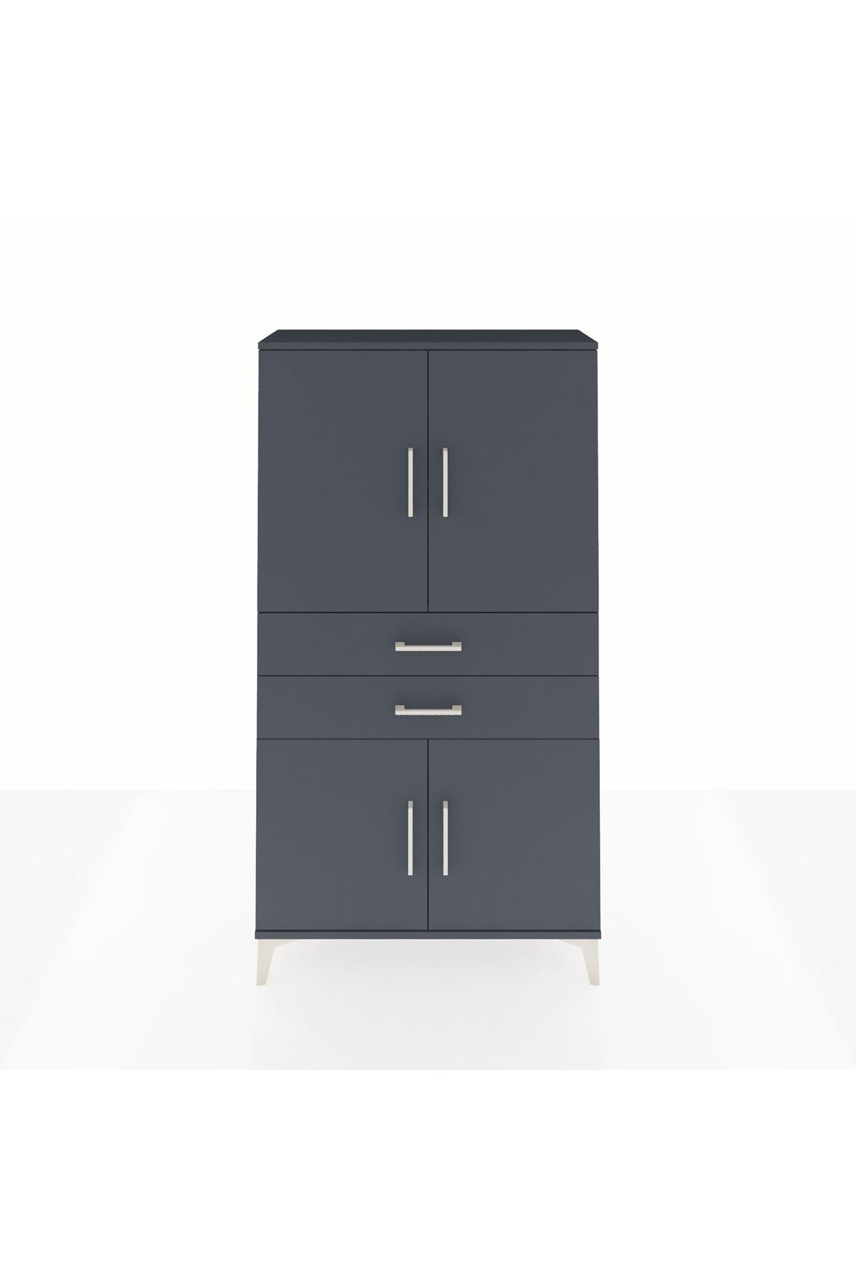 Arges Dolap 3 Raflı 2 Çekmeceli 4 Kapaklı 88x30x163 - S21M067V5A
