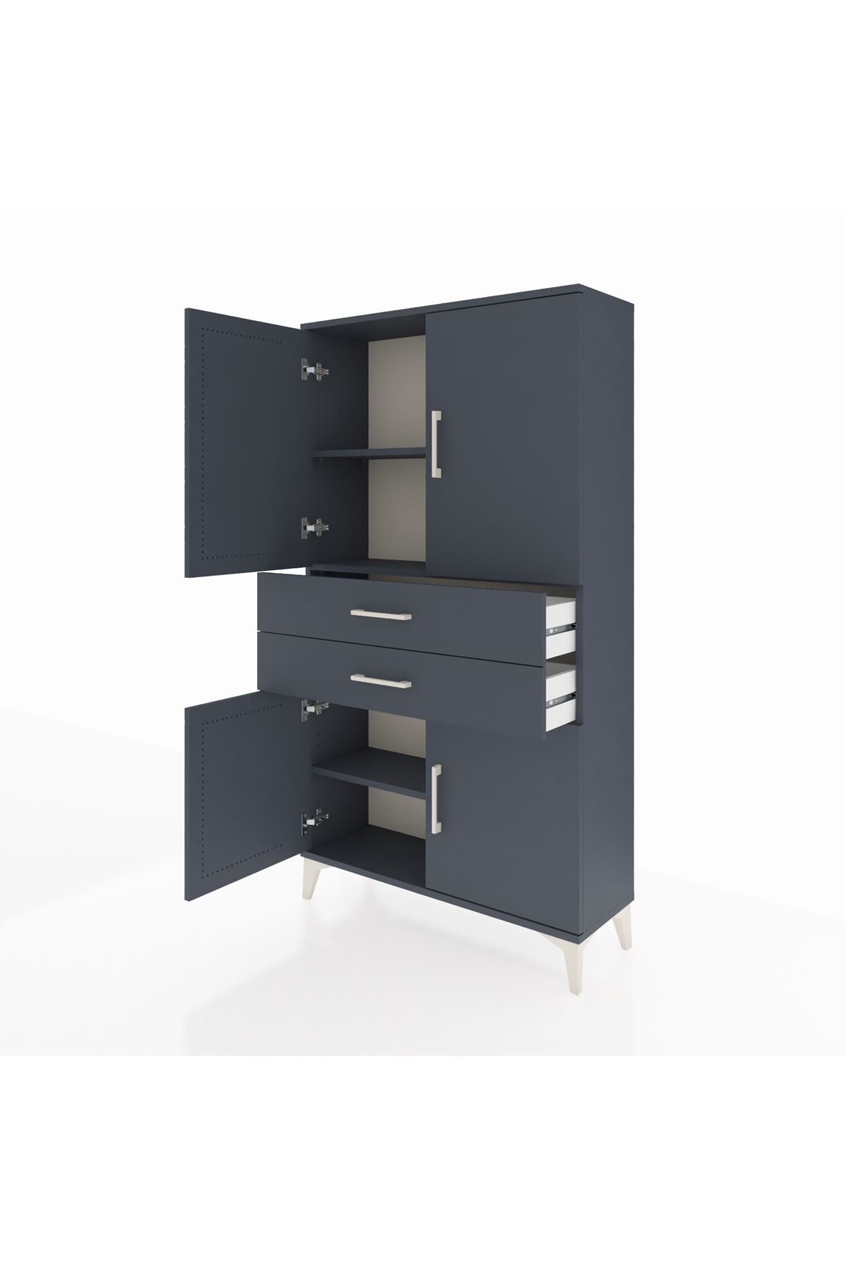 Arges Dolap 3 Raflı 2 Çekmeceli 4 Kapaklı 88x30x163 - S21M067V5A