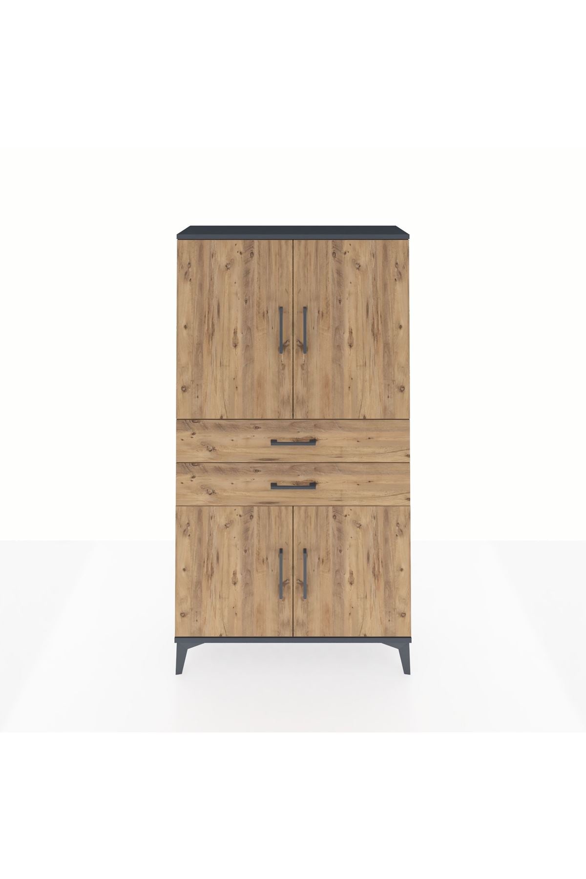 Arges Dolap 3 Raflı 2 Çekmeceli 4 Kapaklı 88x30x163 - S21M067V6A