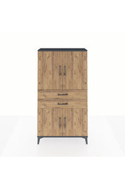 Arges Dolap 3 Raflı 2 Çekmeceli 4 Kapaklı 88x30x163 - S21M067V6A