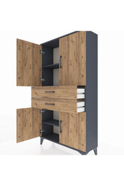 Arges Dolap 3 Raflı 2 Çekmeceli 4 Kapaklı 88x30x163 - S21M067V6A