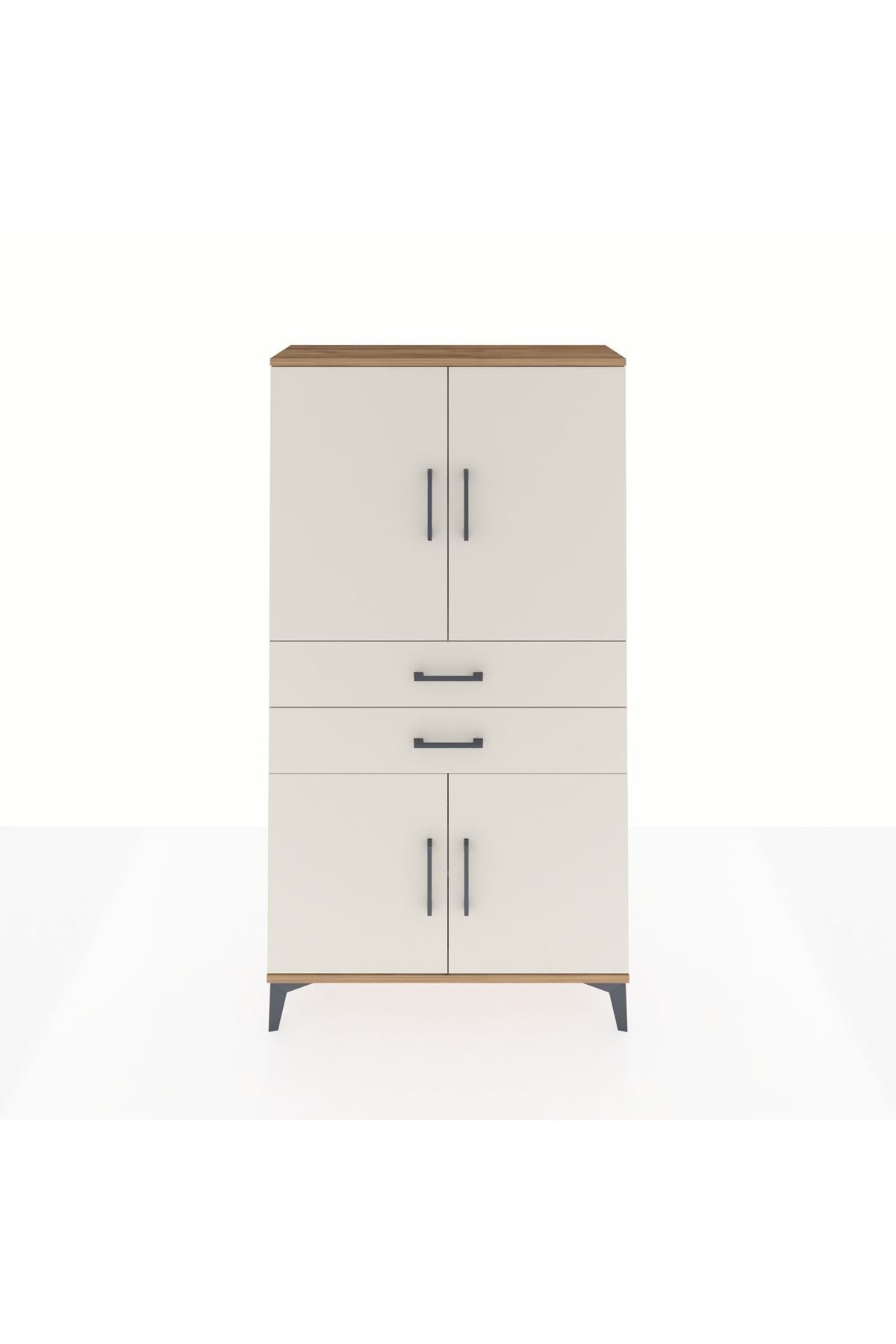 Arges Dolap 3 Raflı 2 Çekmeceli 4 Kapaklı 88x30x163 - S21M067V7A