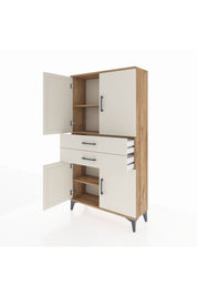 Arges Dolap 3 Raflı 2 Çekmeceli 4 Kapaklı 88x30x163 - S21M067V7A