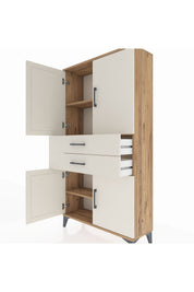Arges Dolap 3 Raflı 2 Çekmeceli 4 Kapaklı 88x30x163 - S21M067V7A