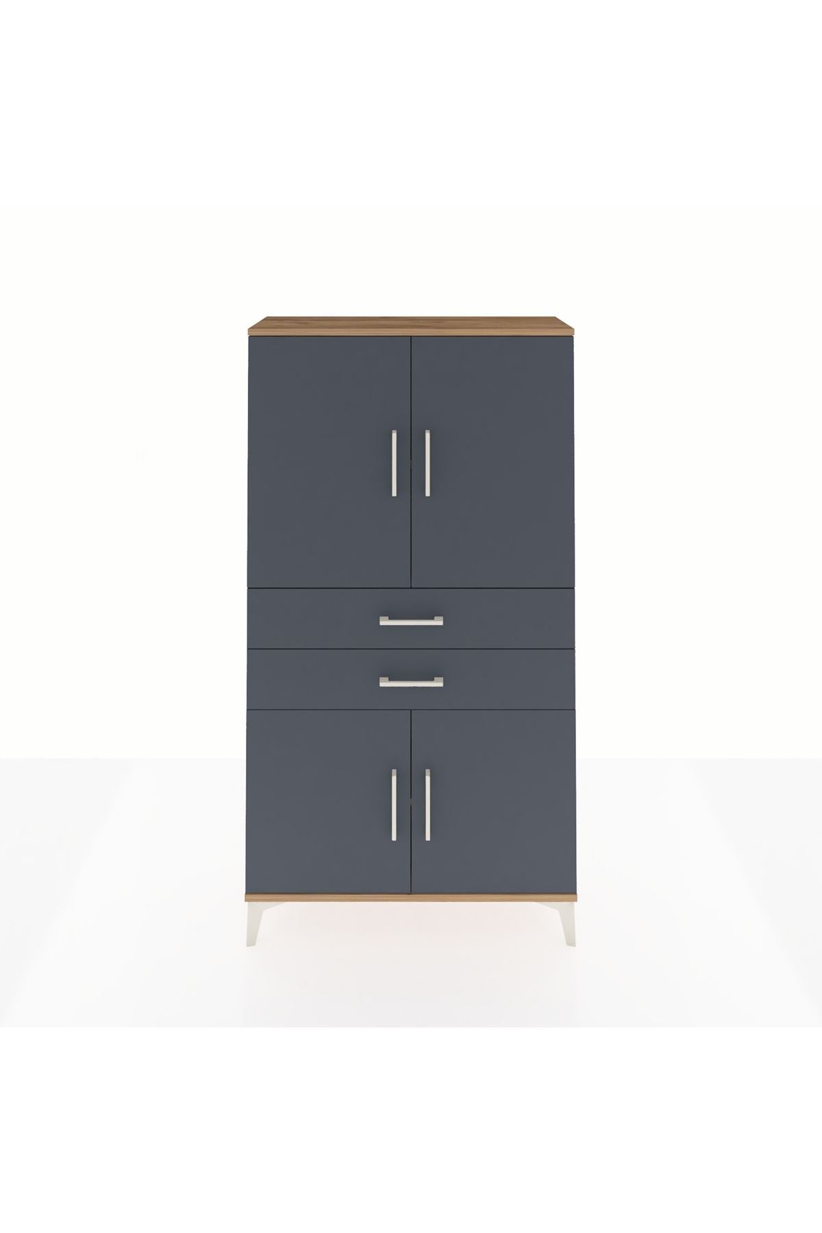 Arges Dolap 3 Raflı 2 Çekmeceli 4 Kapaklı 88x30x163 - S21M067V8A