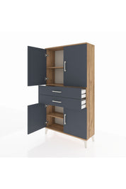 Arges Dolap 3 Raflı 2 Çekmeceli 4 Kapaklı 88x30x163 - S21M067V8A