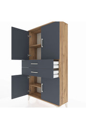 Arges Dolap 3 Raflı 2 Çekmeceli 4 Kapaklı 88x30x163 - S21M067V8A