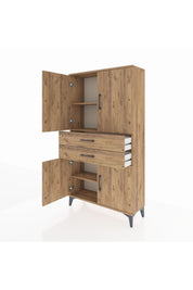 Arges Dolap 3 Raflı 2 Çekmeceli 4 Kapaklı 88x30x163 - S21M067V9A