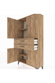 Arges Dolap 3 Raflı 2 Çekmeceli 4 Kapaklı 88x30x163 - S21M067V9A