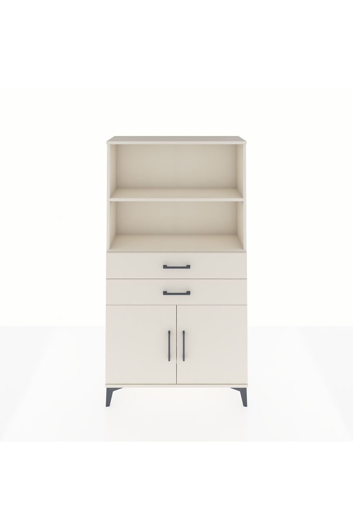 Arges Dolap 3 Raflı 2 Çekmeceli 2 Kapaklı 88x30x163 - S21M068V1A
