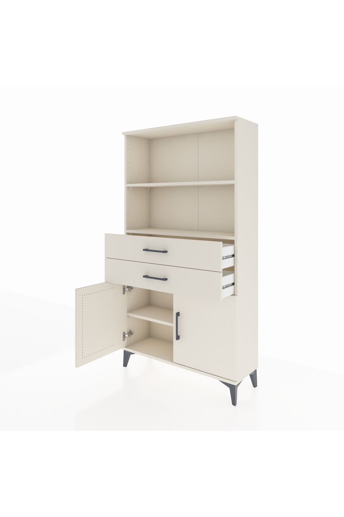 Arges Dolap 3 Raflı 2 Çekmeceli 2 Kapaklı 88x30x163 - S21M068V1A