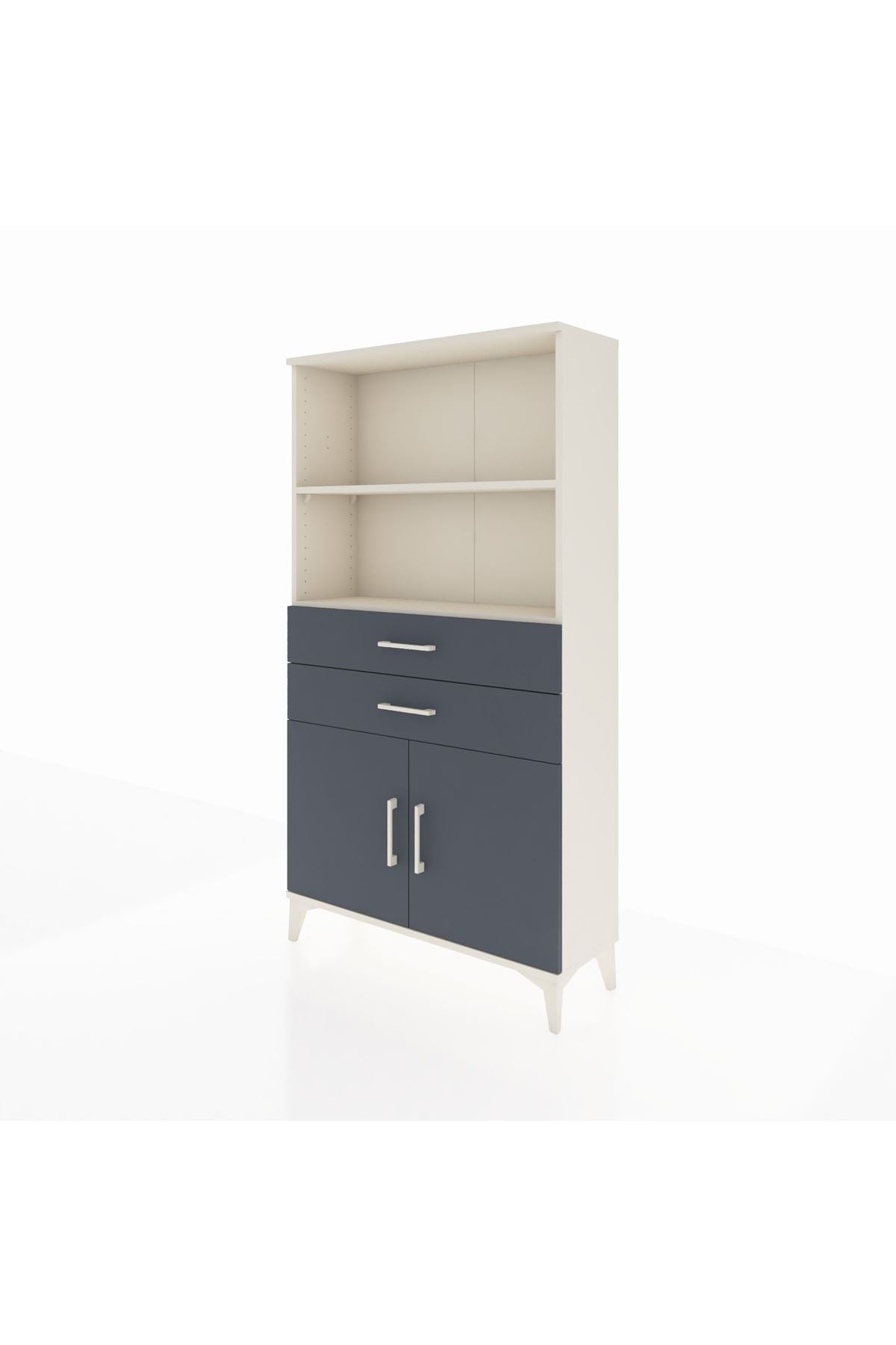 Arges Dolap 3 Raflı 2 Çekmeceli 2 Kapaklı 88x30x163 - S21M068V2A