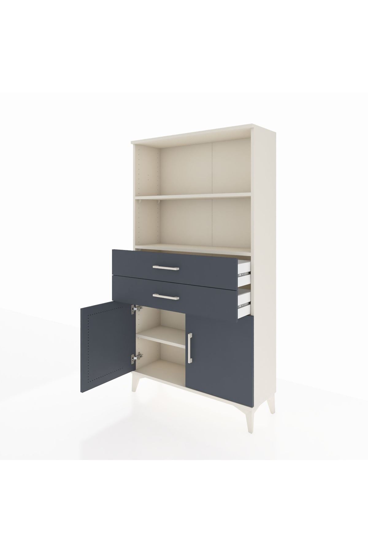 Arges Dolap 3 Raflı 2 Çekmeceli 2 Kapaklı 88x30x163 - S21M068V2A