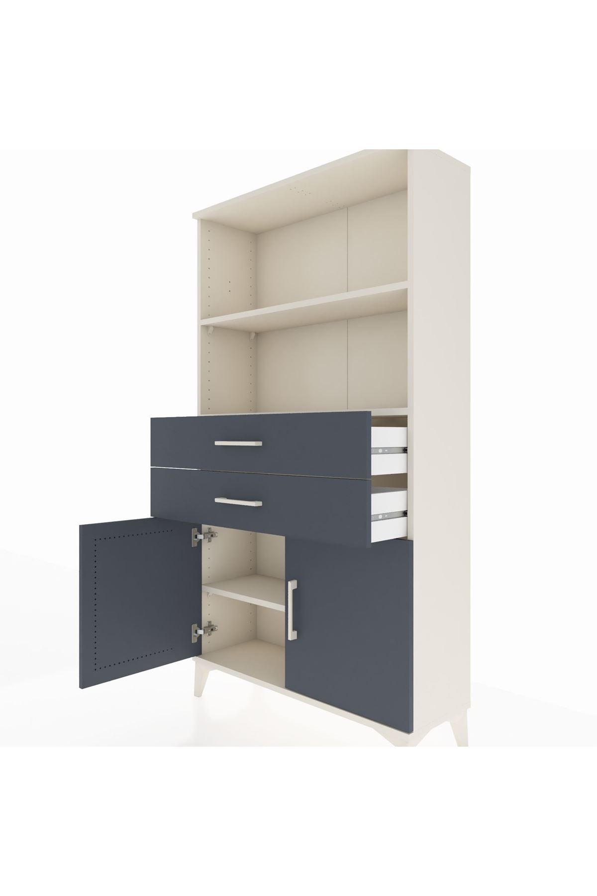 Arges Dolap 3 Raflı 2 Çekmeceli 2 Kapaklı 88x30x163 - S21M068V2A