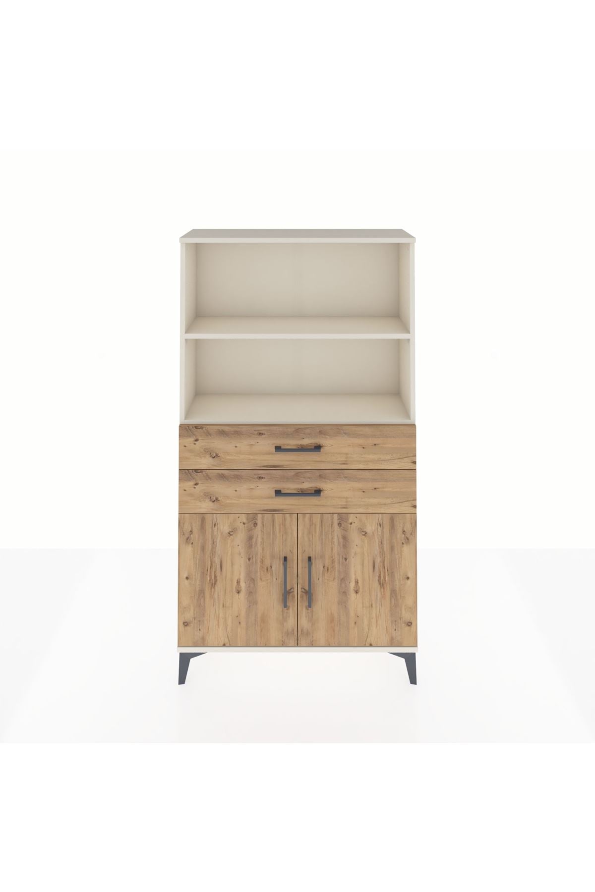 Arges Dolap 3 Raflı 2 Çekmeceli 2 Kapaklı 88x30x163 - S21M068V3A