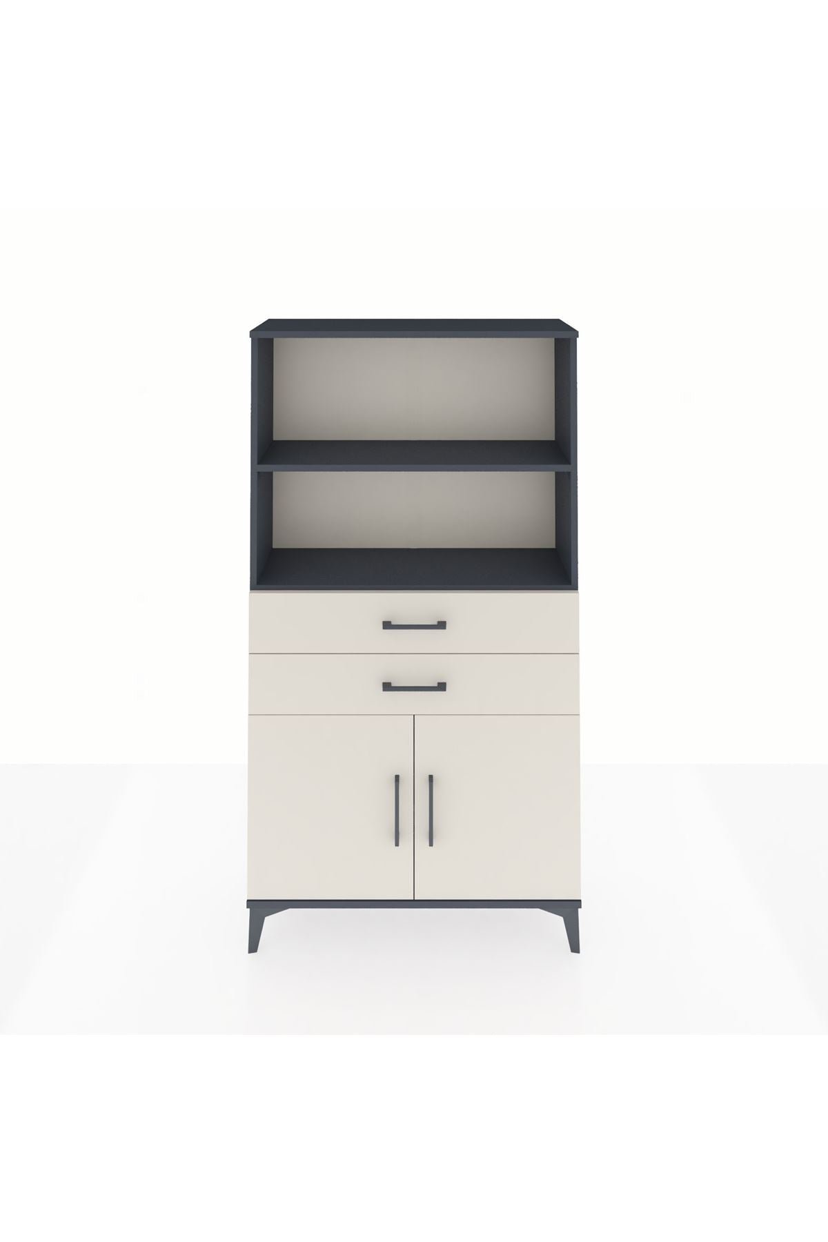 Arges Dolap 3 Raflı 2 Çekmeceli 2 Kapaklı 88x30x163 - S21M068V4A