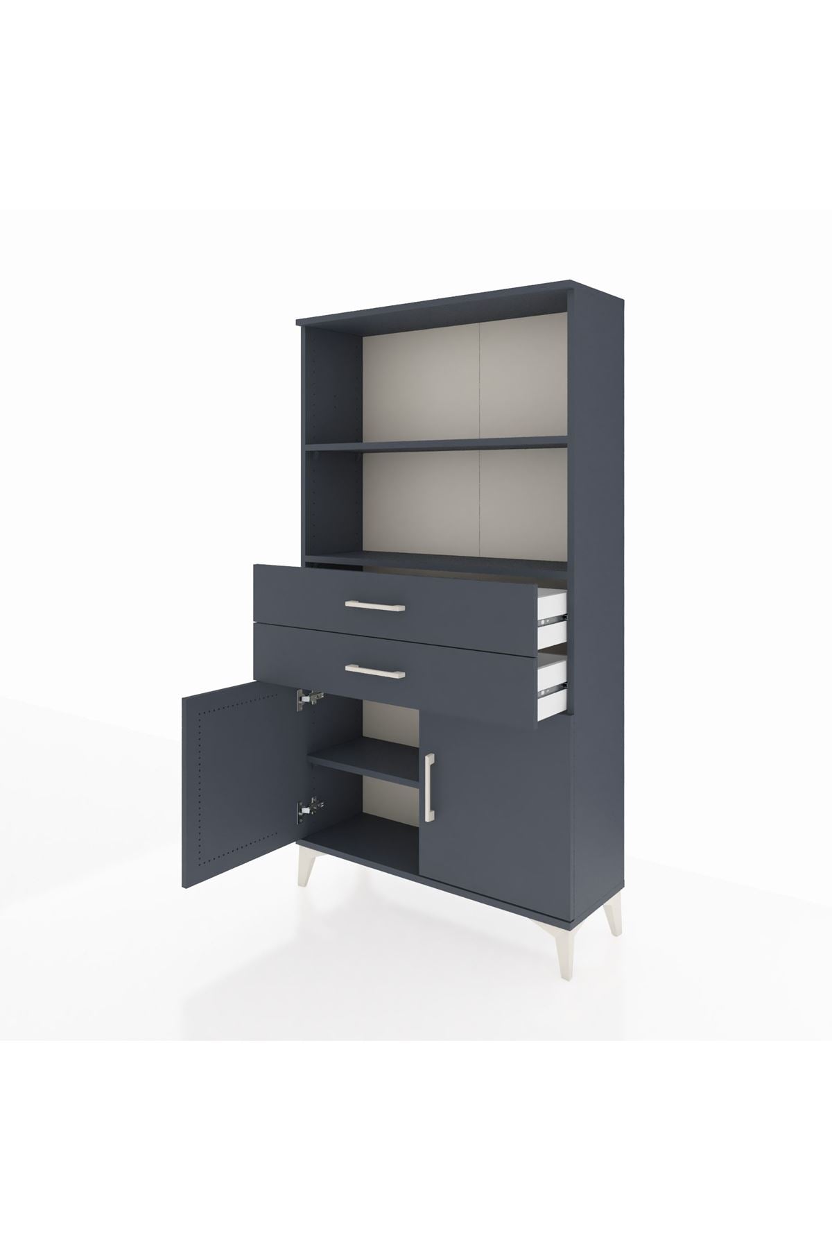 Arges Dolap 3 Raflı 2 Çekmeceli 2 Kapaklı 88x30x163 - S21M068V5A