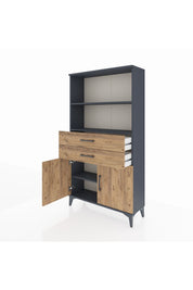Arges Dolap 3 Raflı 2 Çekmeceli 2 Kapaklı 88x30x163 - S21M068V6A