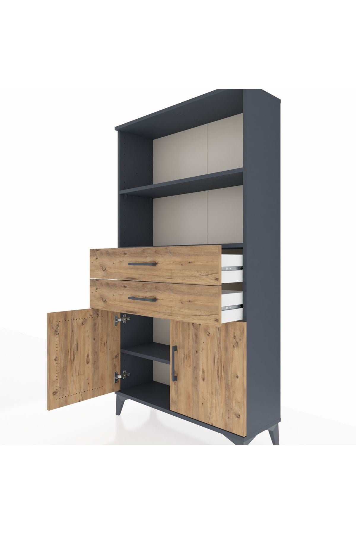 Arges Dolap 3 Raflı 2 Çekmeceli 2 Kapaklı 88x30x163 - S21M068V6A
