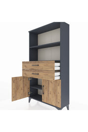 Arges Dolap 3 Raflı 2 Çekmeceli 2 Kapaklı 88x30x163 - S21M068V6A