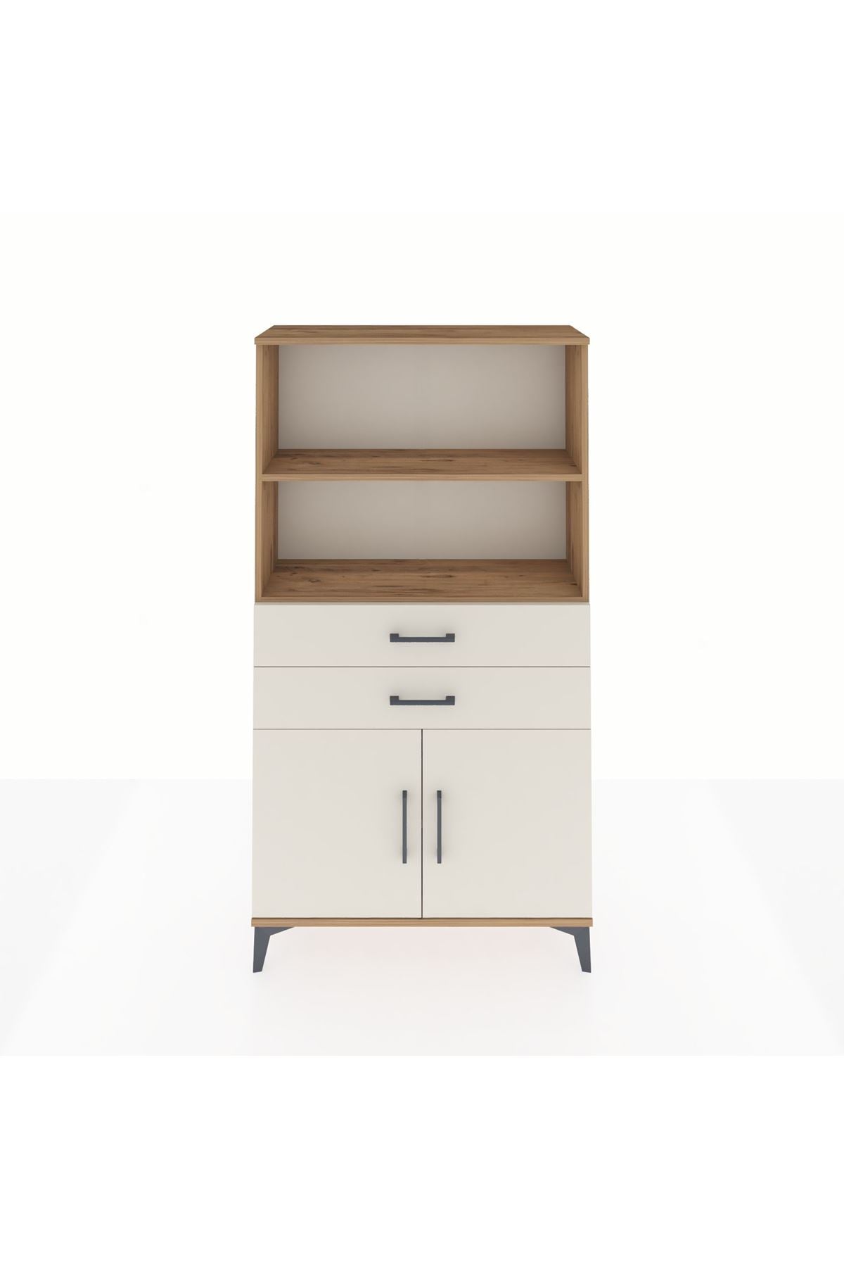 Arges Dolap 3 Raflı 2 Çekmeceli 2 Kapaklı 88x30x163 - S21M068V7A
