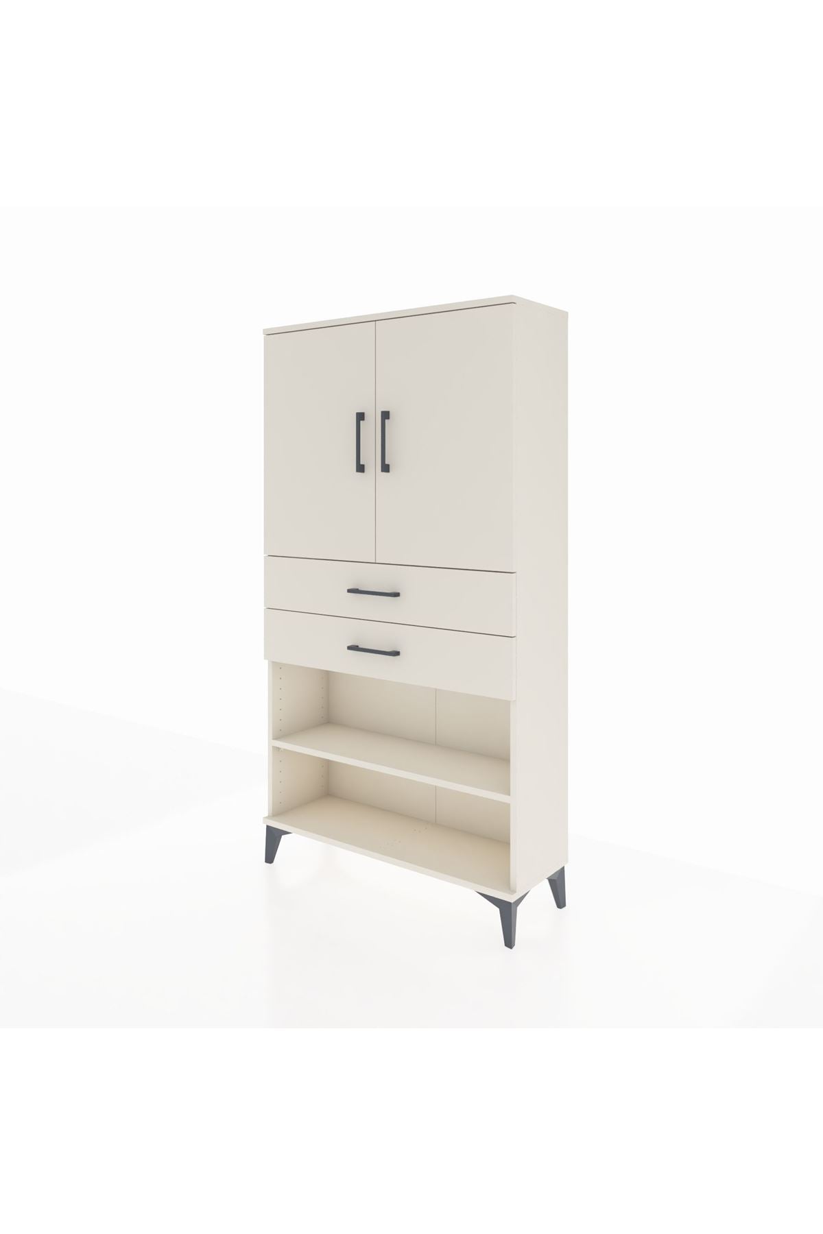Arges Dolap 3 Raflı 2 Çekmeceli 2 Kapaklı 88x30x163 - S21M069V1A