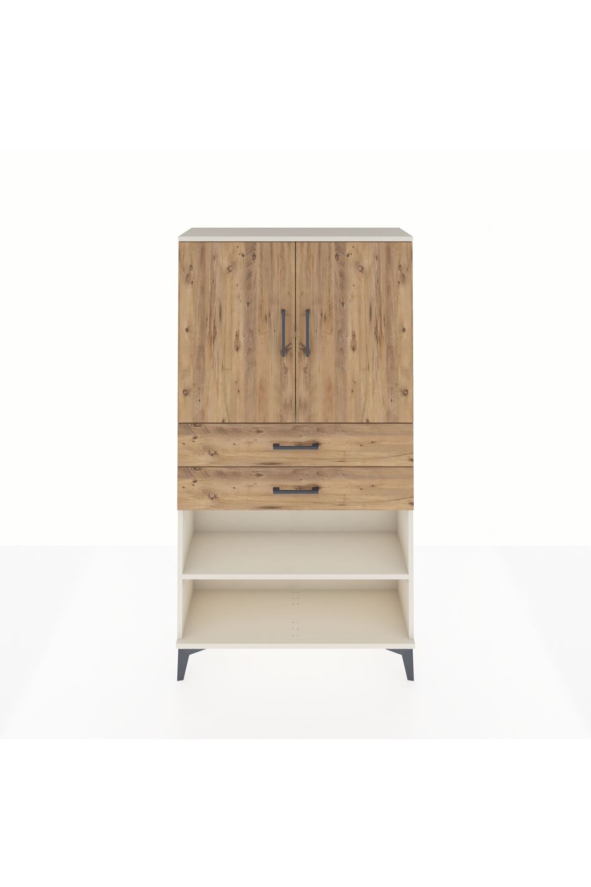 Arges Dolap 3 Raflı 2 Çekmeceli 2 Kapaklı 88x30x163 - S21M069V3A