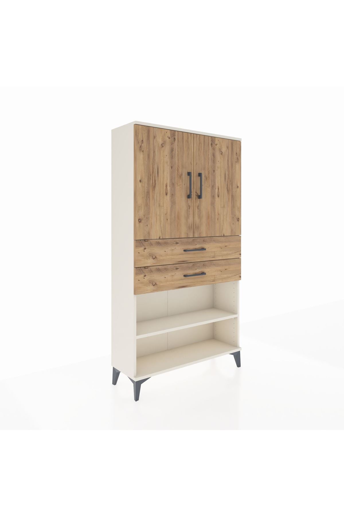 Arges Dolap 3 Raflı 2 Çekmeceli 2 Kapaklı 88x30x163 - S21M069V3A
