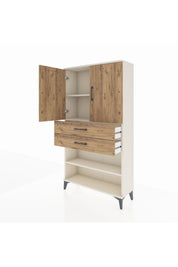 Arges Dolap 3 Raflı 2 Çekmeceli 2 Kapaklı 88x30x163 - S21M069V3A