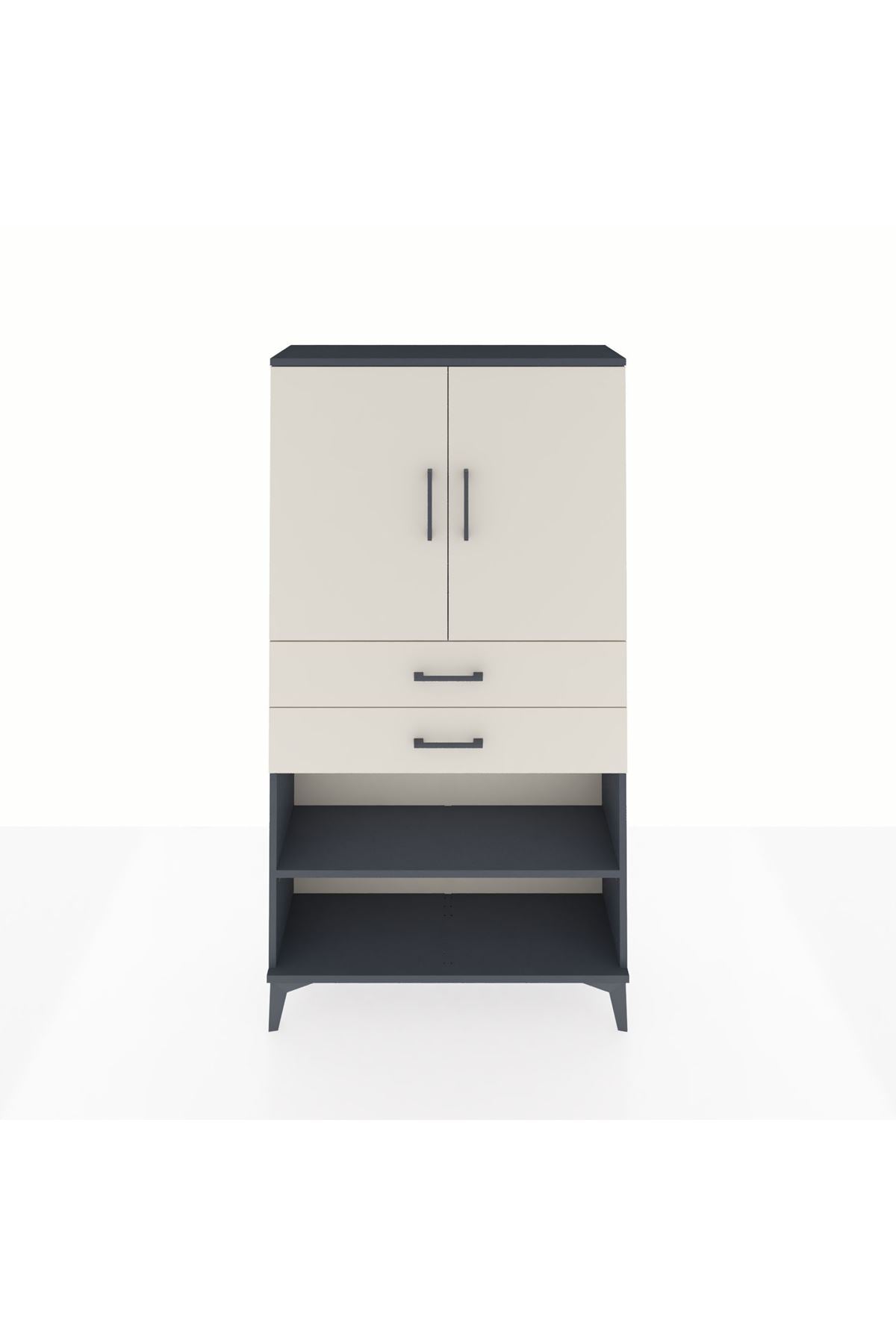 Arges Dolap 3 Raflı 2 Çekmeceli 2 Kapaklı 88x30x163 - S21M069V4A