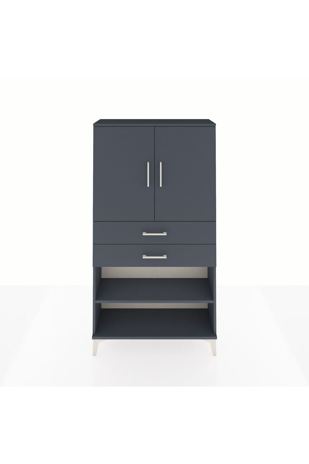 Arges Dolap 3 Raflı 2 Çekmeceli 2 Kapaklı 88x30x163 - S21M069V5A