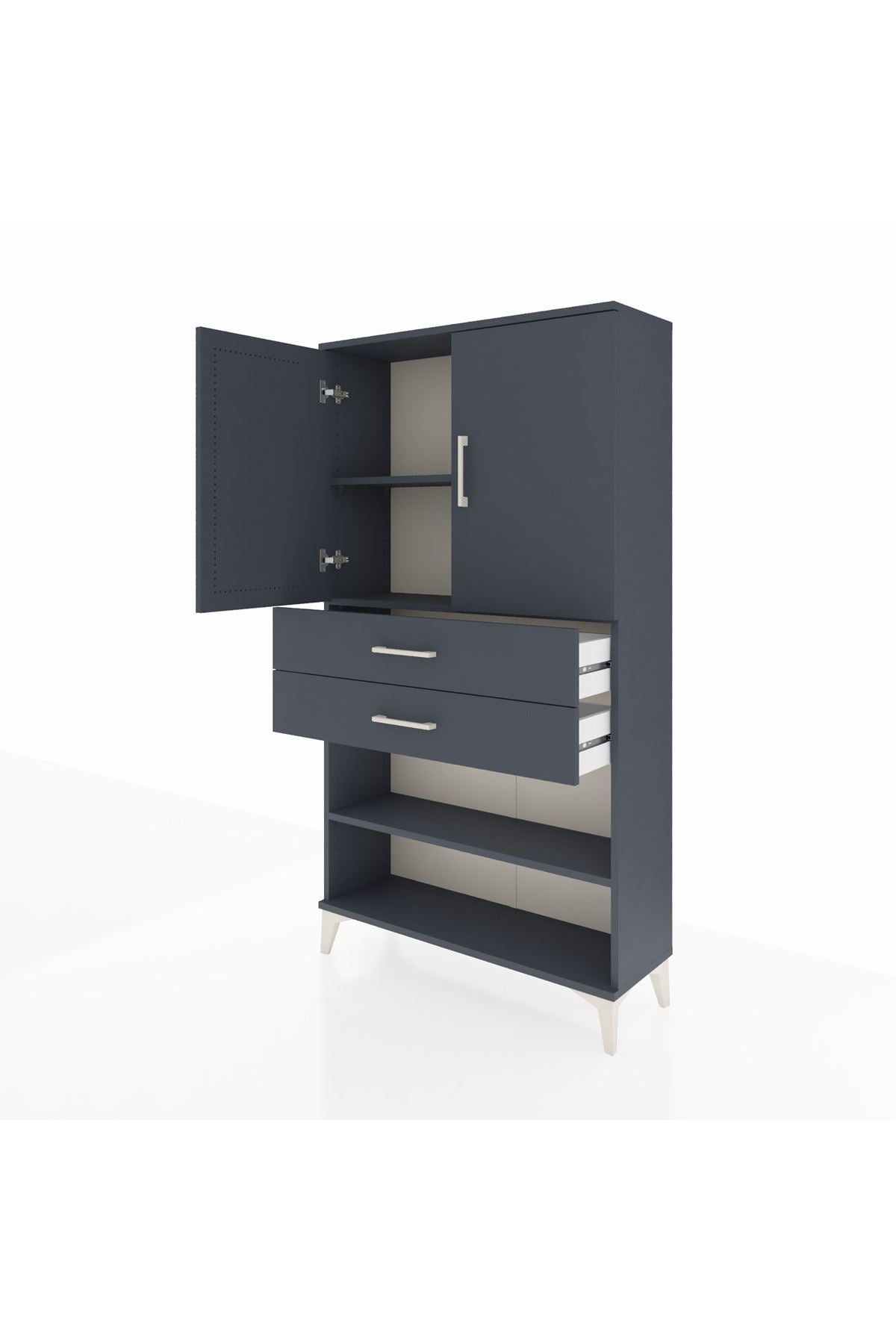 Arges Dolap 3 Raflı 2 Çekmeceli 2 Kapaklı 88x30x163 - S21M069V5A
