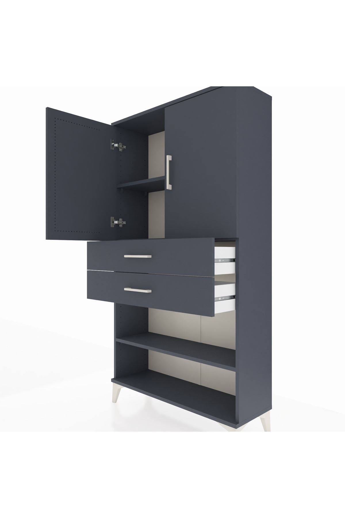 Arges Dolap 3 Raflı 2 Çekmeceli 2 Kapaklı 88x30x163 - S21M069V5A