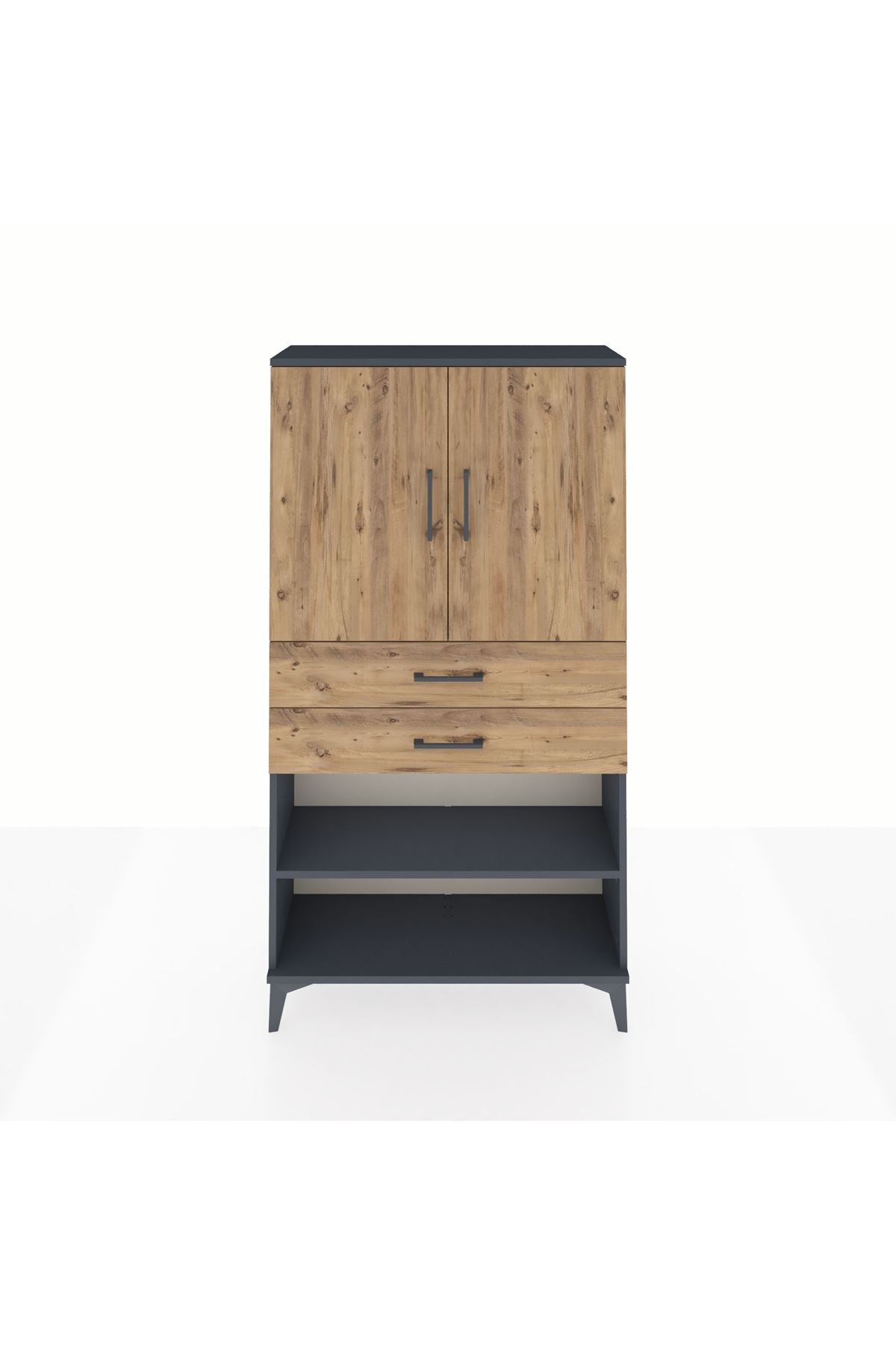 Arges Dolap 3 Raflı 2 Çekmeceli 2 Kapaklı 88x30x163 - S21M069V6A